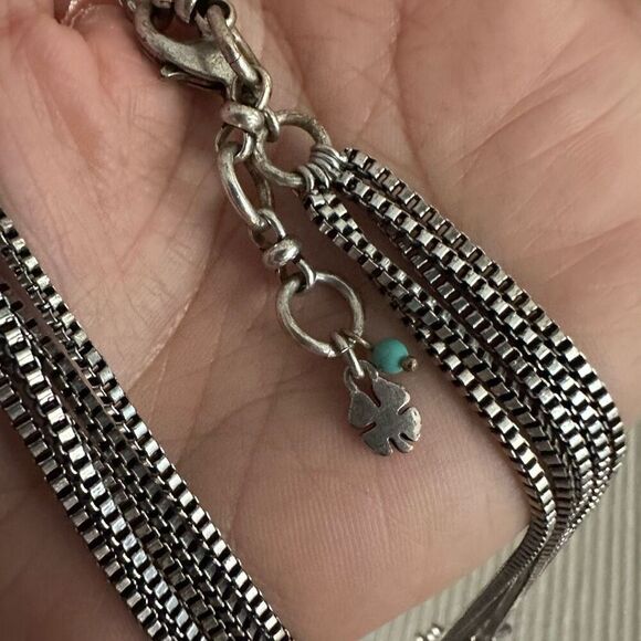 Lucky Brand Silver Tone Layered Necklace‎ Statement Leafy Vine - Picture 4 of 5